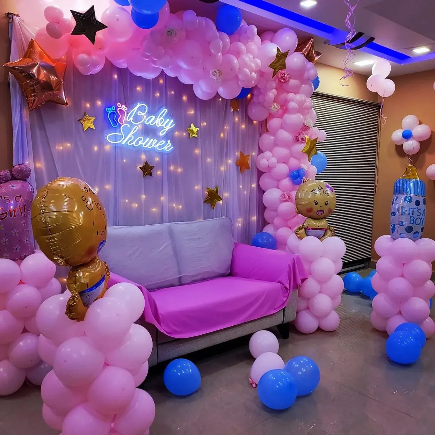 Pastel balloon arch decoration for baby shower, Gurugram
