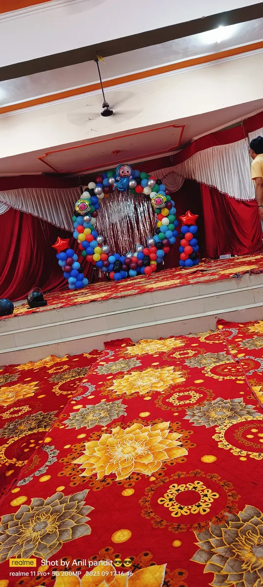 Balloon letters decoration in banquet hall for birthday, Gurugram